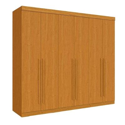 Guarda-roupa De Casal Uruguai 6 Portas Linhamobília Cinamomo