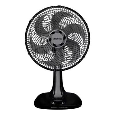 Ventilador de Mesa Oscilante Ventisol 30cm 6 Pás 3 Velocidades Preto 220V