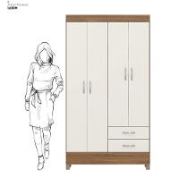 Kit Guarda Roupa Solteiro 4 Portas Astro Cômoda Astral Amêndola Touch Off White - 6