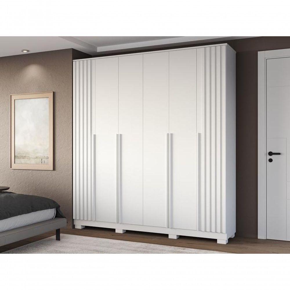 Guarda Roupa Emirados Casal 6 Portas Ripado E 4 Gavetas 100% Mdf – Linhamobilia Branco - 2