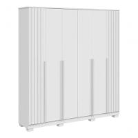 Guarda Roupa Emirados Casal 6 Portas Ripado E 4 Gavetas 100% Mdf – Linhamobilia Branco - 1