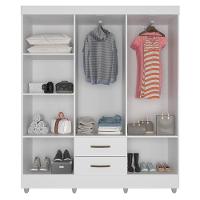 Guarda-roupa Casal 6 Portas 2 Gavetas E 5 Prateleira Lisa Mdp Branco - 5