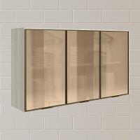 Armario Aereo 3 Portas Vidro Mdf 120 Cm Kali 1219763 Bianco Toq Nicioli - 3