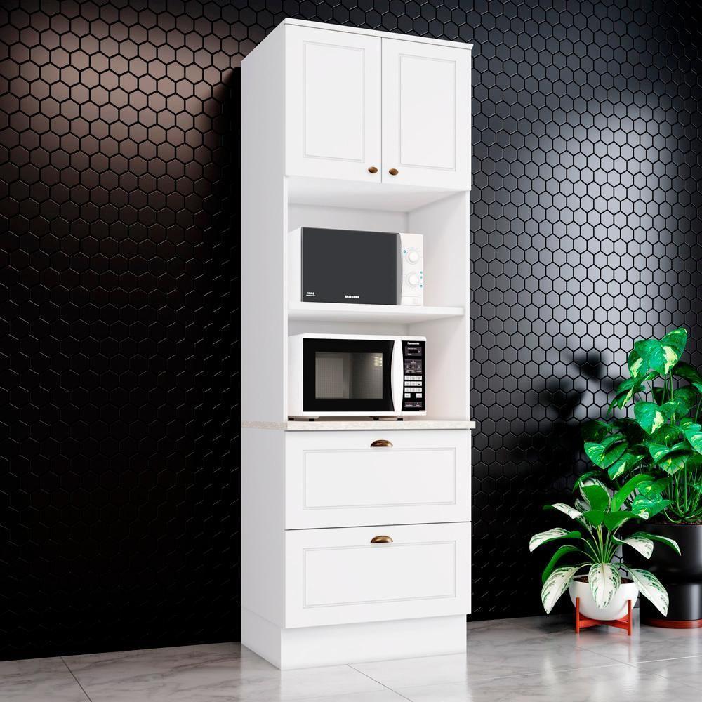 Torre Quente 2 Portas 2 Gav 72 Cm C351 Americana Branco Calcare Henn - 2