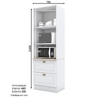 Torre Quente 2 Portas 2 Gav 72 Cm C351 Americana Branco Calcare Henn - 3