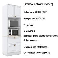 Torre Quente 2 Portas 2 Gav 72 Cm C351 Americana Branco Calcare Henn - 5