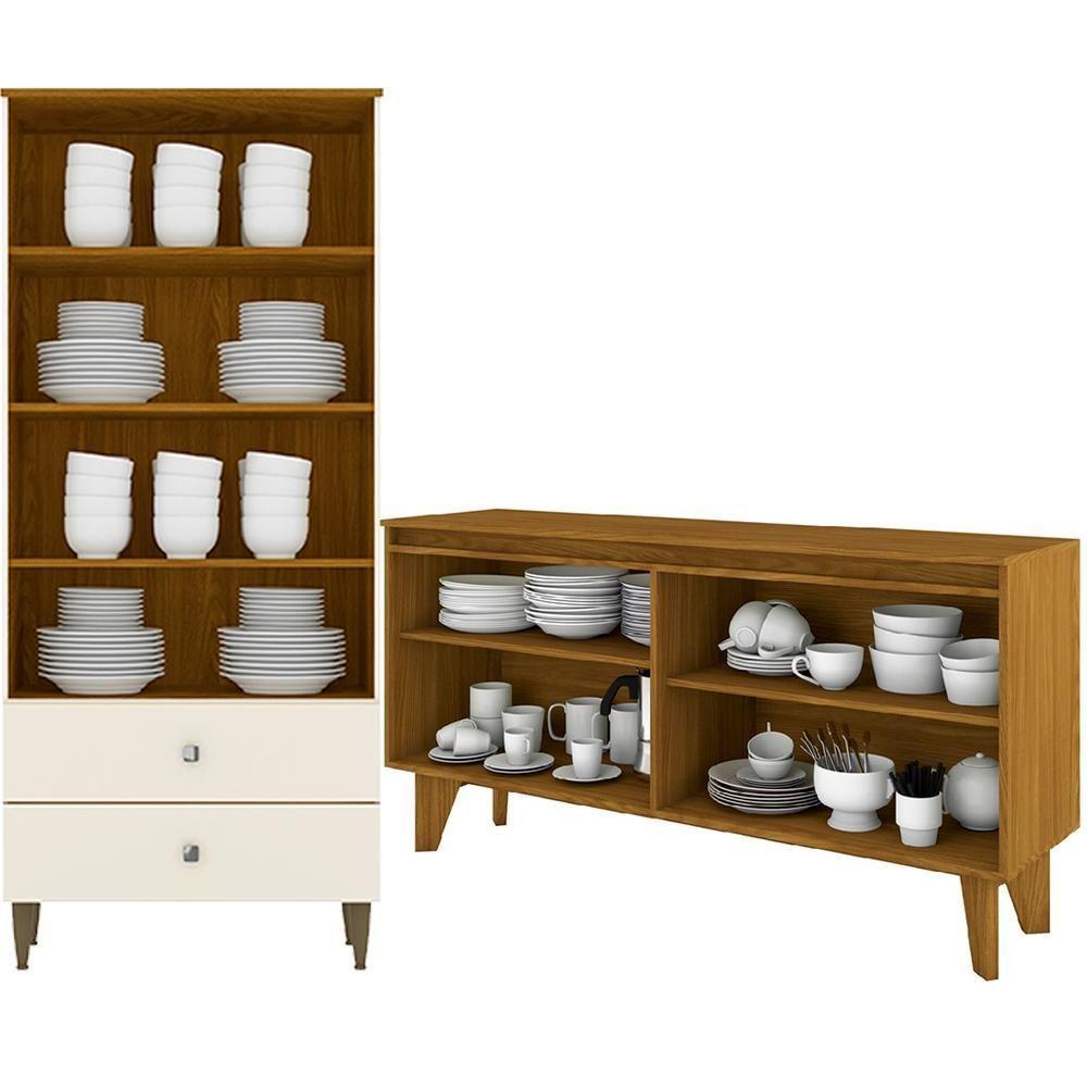 Cristaleira Liz E Buffet Quartzo Para Sala Off White Nature Henn - 7