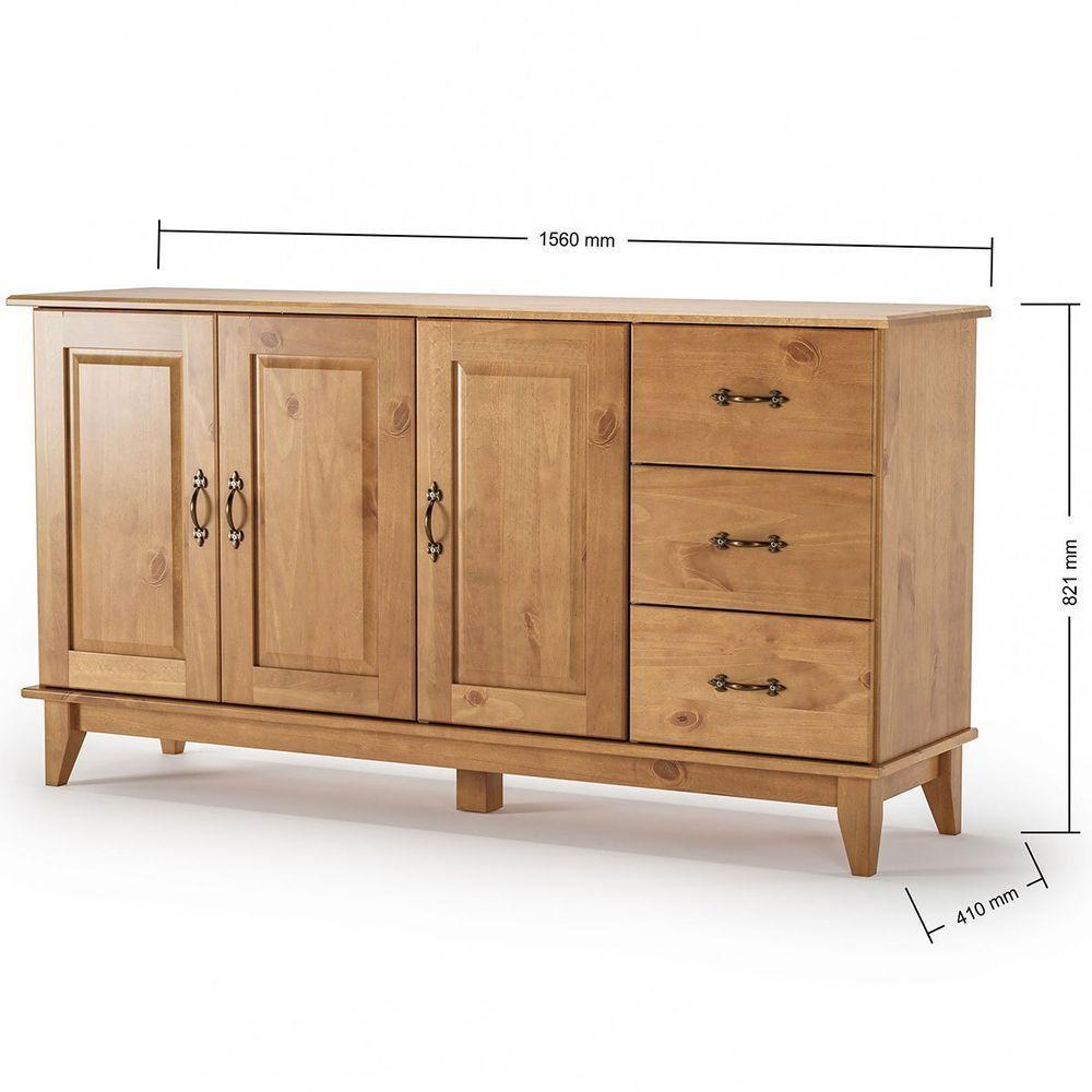 Buffet Aparador 3 Portas 3 Gav. 156 Cm E Cristaleira 2 Portas Bella Slim Carvalho Fosco - 4