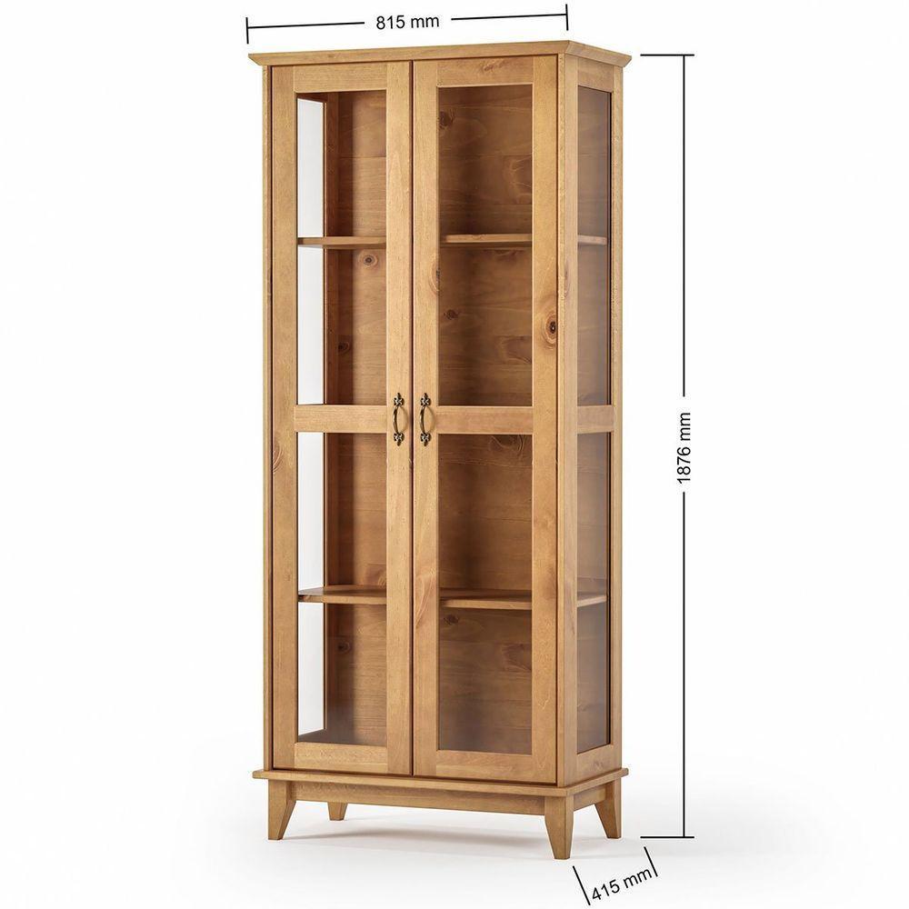 Buffet Aparador 3 Portas 3 Gav. 156 Cm E Cristaleira 2 Portas Bella Slim Carvalho Fosco - 5