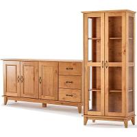 Buffet Aparador 3 Portas 3 Gav. 156 Cm E Cristaleira 2 Portas Bella Slim Carvalho Fosco - 1