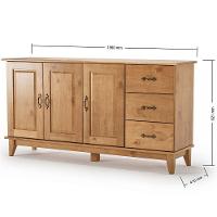 Buffet Aparador 3 Portas 3 Gav. 156 Cm E Cristaleira 2 Portas Bella Slim Carvalho Fosco