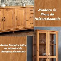 Buffet Aparador 3 Portas 3 Gav. 156 Cm E Cristaleira 2 Portas Bella Slim Carvalho Fosco - 8