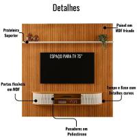 Painel Home Suspenso Tv 75 Polegadas New Bugatti Cinamomo Off White Madetec - 2