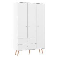 Guarda Roupa Retrô 120x206cm 3 Pts 2 Gvts Branco Menu Móveis Branco - 1