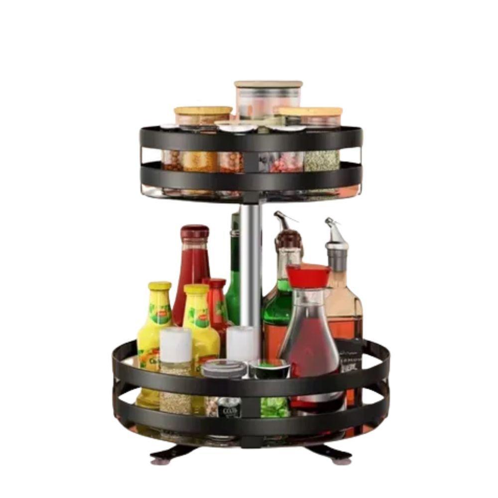 Prateleira Organizadora Rotativa 360° 2 Camadas Multiuso Para Cozinha - 1