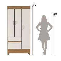 Kit Guarda Roupa Solteiro 3 Portas Wind Cômoda Astral Amêndola Touch Off White - 7