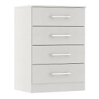 Cômoda Pequena Com 4 Gavetas 55x93cm Mdp Branco Menu Móveis Branco - 2