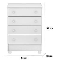 Cômoda Infantil 4 Gavetas Mdp Com Pés Doce Mel Branco - 2