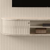 Painel Home Suspenso Tv 75 Polegadas New Bugatti Calacata Off White Madetec