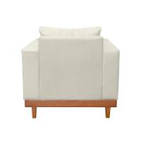 Sofá Poltrona Living Base Madeira Sala Quarto Recepção Suede Bege - 4