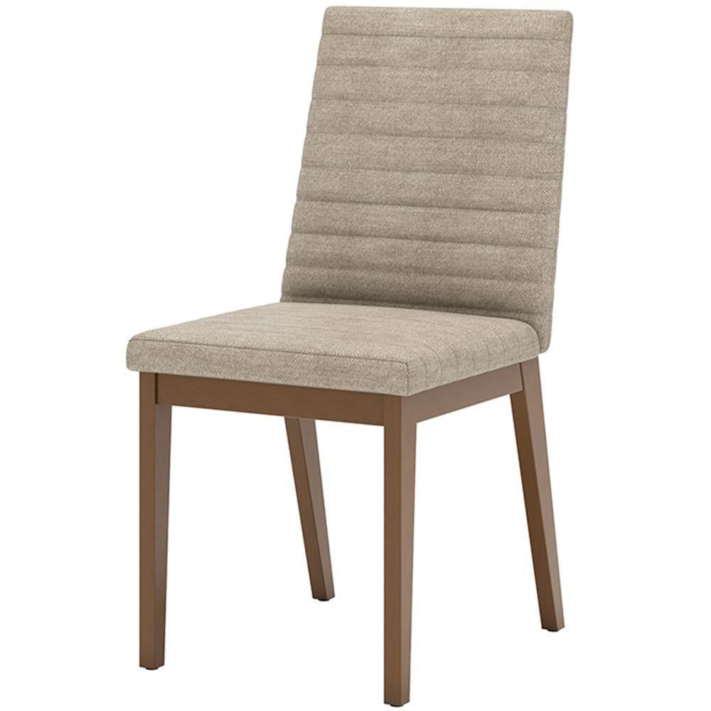 Kit 2 Cadeiras Estofadas Sala De Jantar Elena Suede Creme Henn - 5