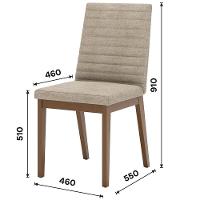 Kit 2 Cadeiras Estofadas Sala De Jantar Elena Suede Creme Henn