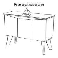 Buffet Aparador 3p Bordas Invertidas Carvalho Grafite Arly