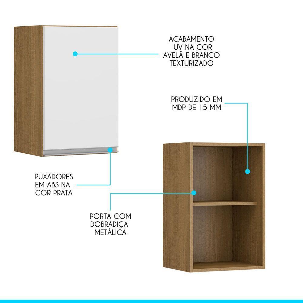 Armário Aéreo Sabrina 1 Porta 40x60cm Mdp Branco Menu Móveis Branco - 2