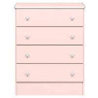 Cômoda Infantil 4 Gavetas Mdp Doce Mel Rosa - 1