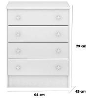 Cômoda Infantil 4 Gavetas Mdp Doce Mel Rosa - 2