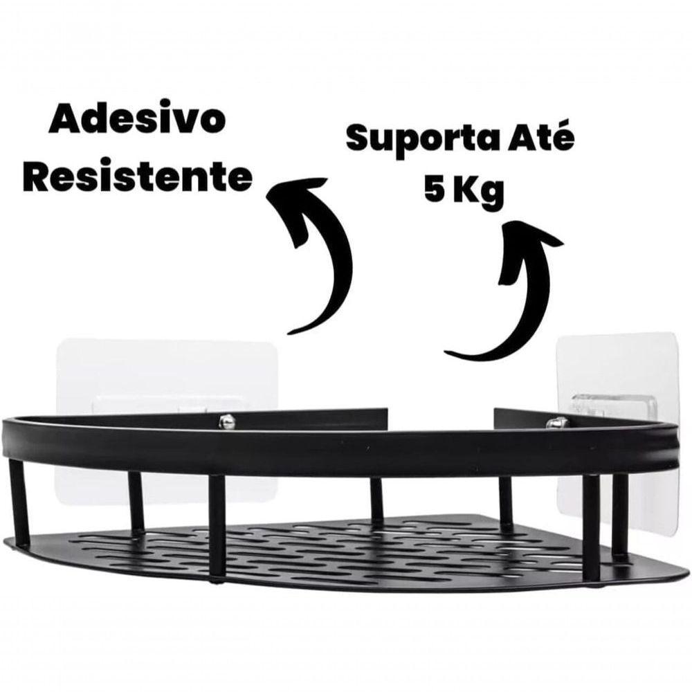 Kit 2 Prateleira L Metal Canto Organizador Multiuso Banheiro Box Sem Furar Parede - 6