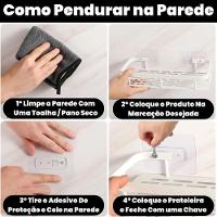 Kit 2 Prateleira L Metal Canto Organizador Multiuso Banheiro Box Sem Furar Parede - 3