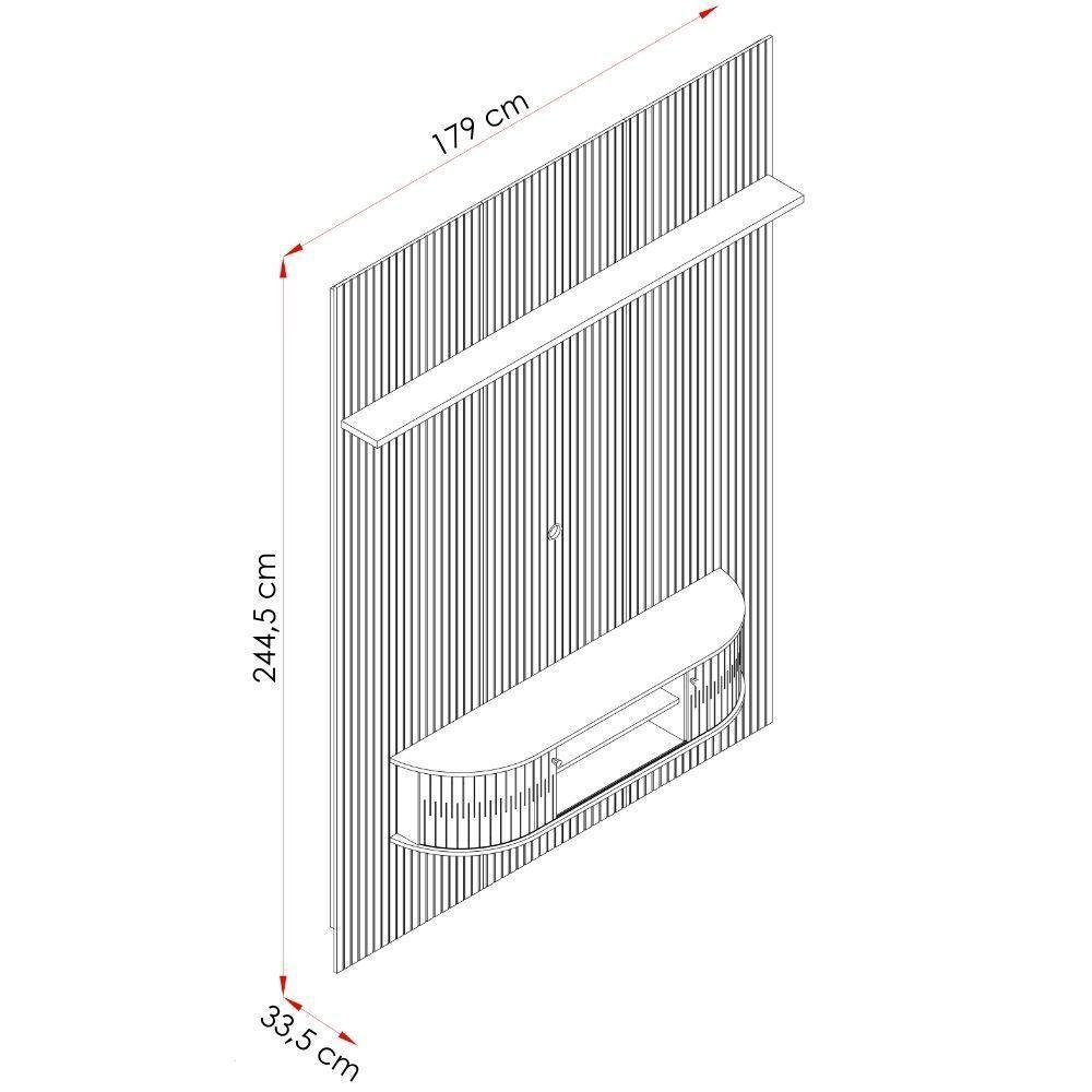 Painel Home Suspenso Tv 65 Polegadas New Monte Carlo Calacata Off White Madetec - 2