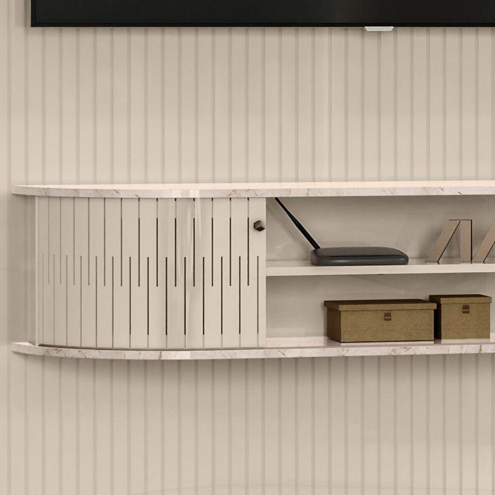 Painel Home Suspenso Tv 65 Polegadas New Monte Carlo Calacata Off White Madetec - 4