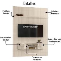 Painel Home Suspenso Tv 65 Polegadas New Monte Carlo Calacata Off White Madetec - 3