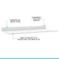 Tampo Balcão Cozinha Sabrina 120x52cm Branco Mdp Menu Móveis Branco - 2