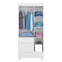 Kit Guarda Roupa Solteiro 3 Portas Wind Cômoda Astral Branco - 6
