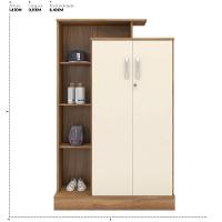 Armário Multiuso Sapateira 2 Portas Com Chave Elite Amêndola Touch Off White - 2