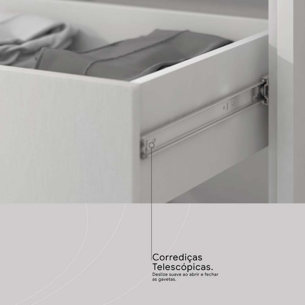 Escrivaninha 91 Cm 1 Gaveta Nevada - Branco - 5