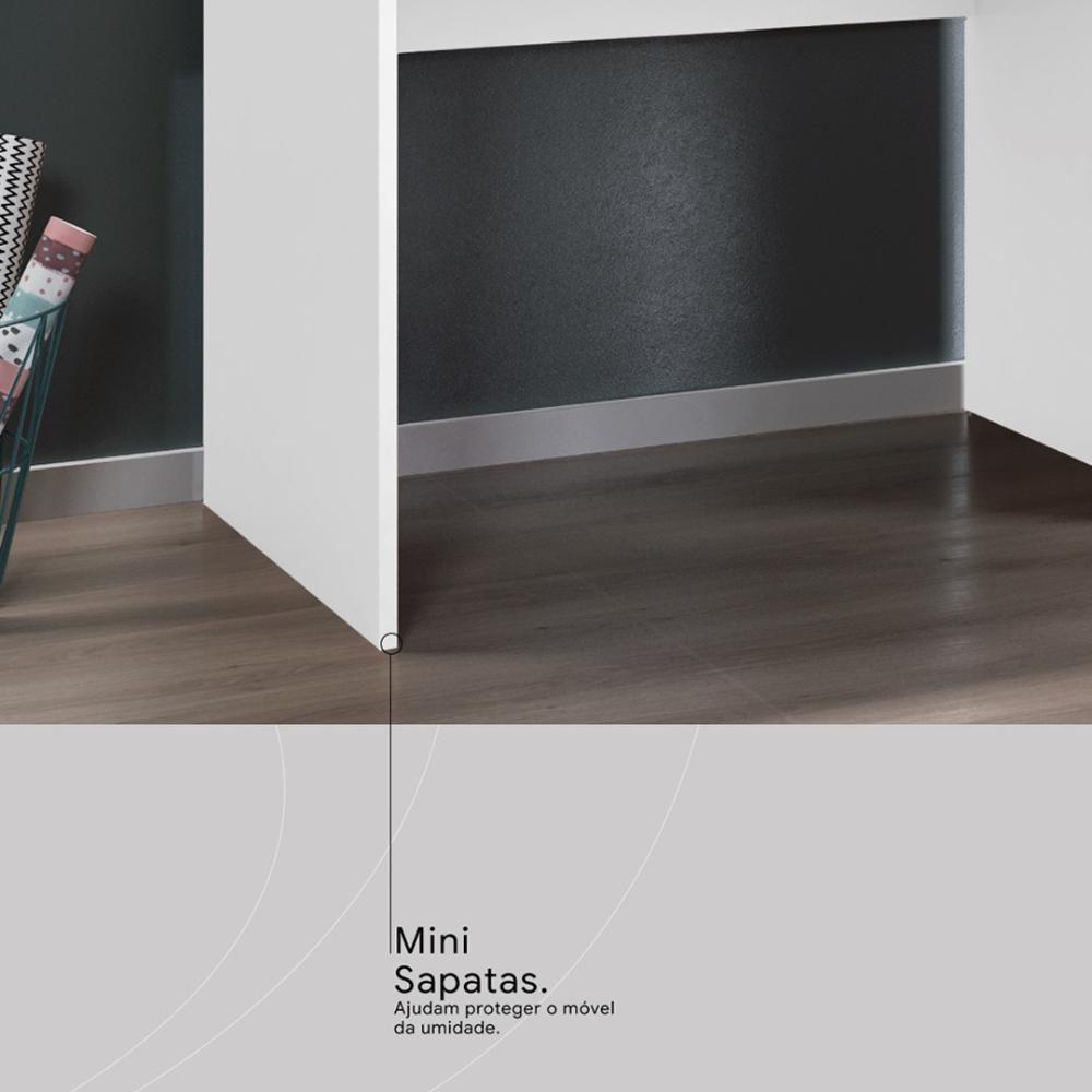 Escrivaninha 91 Cm 1 Gaveta Nevada - Branco - 6