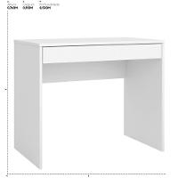 Escrivaninha 91 Cm 1 Gaveta Nevada - Branco - 2