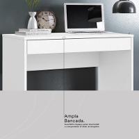 Escrivaninha 91 Cm 1 Gaveta Nevada - Branco - 3