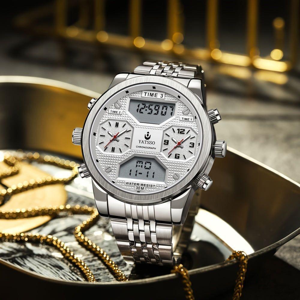 Relógio Eletrônico Luminoso De Led Com Display Duplo à Prova D'água Prata - 2