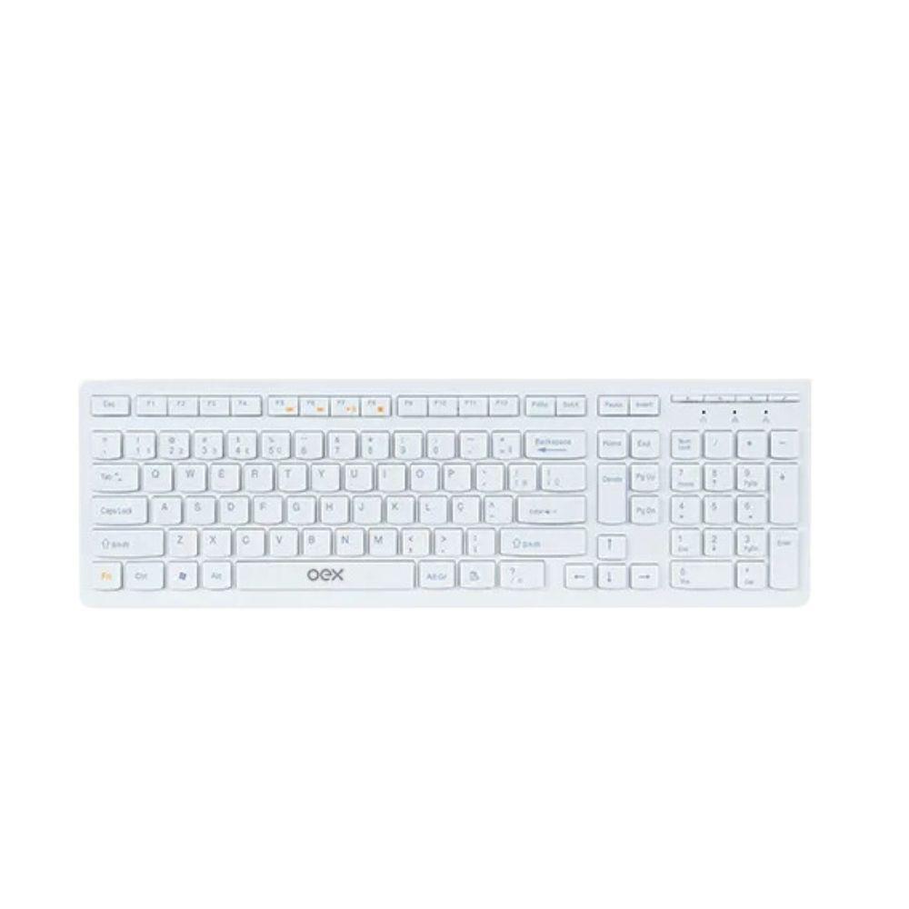Teclado Usb Multimidia Flat Abnt2 Tc300 Branco Oex - 1