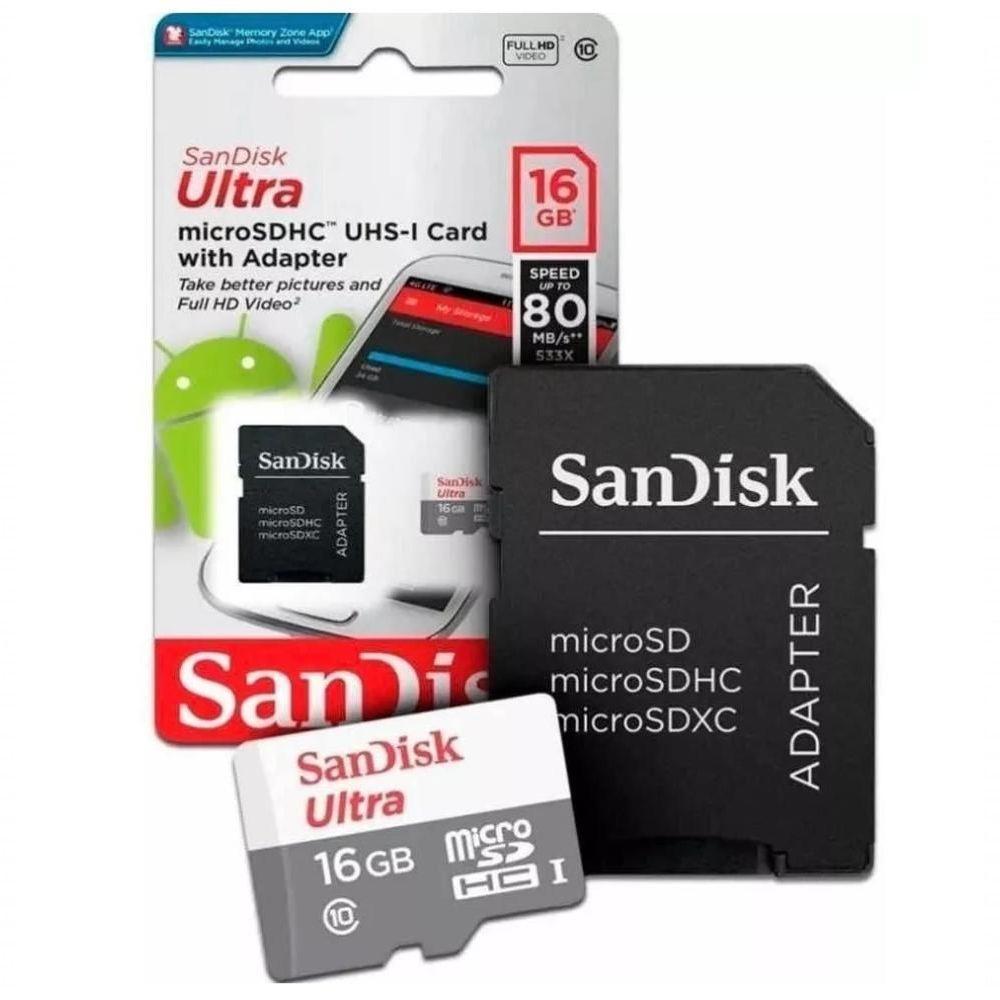 Cartão Micro Sd 16gb Ultra Classe 10 Microsdxc Uhs-i 100mb/s - 1