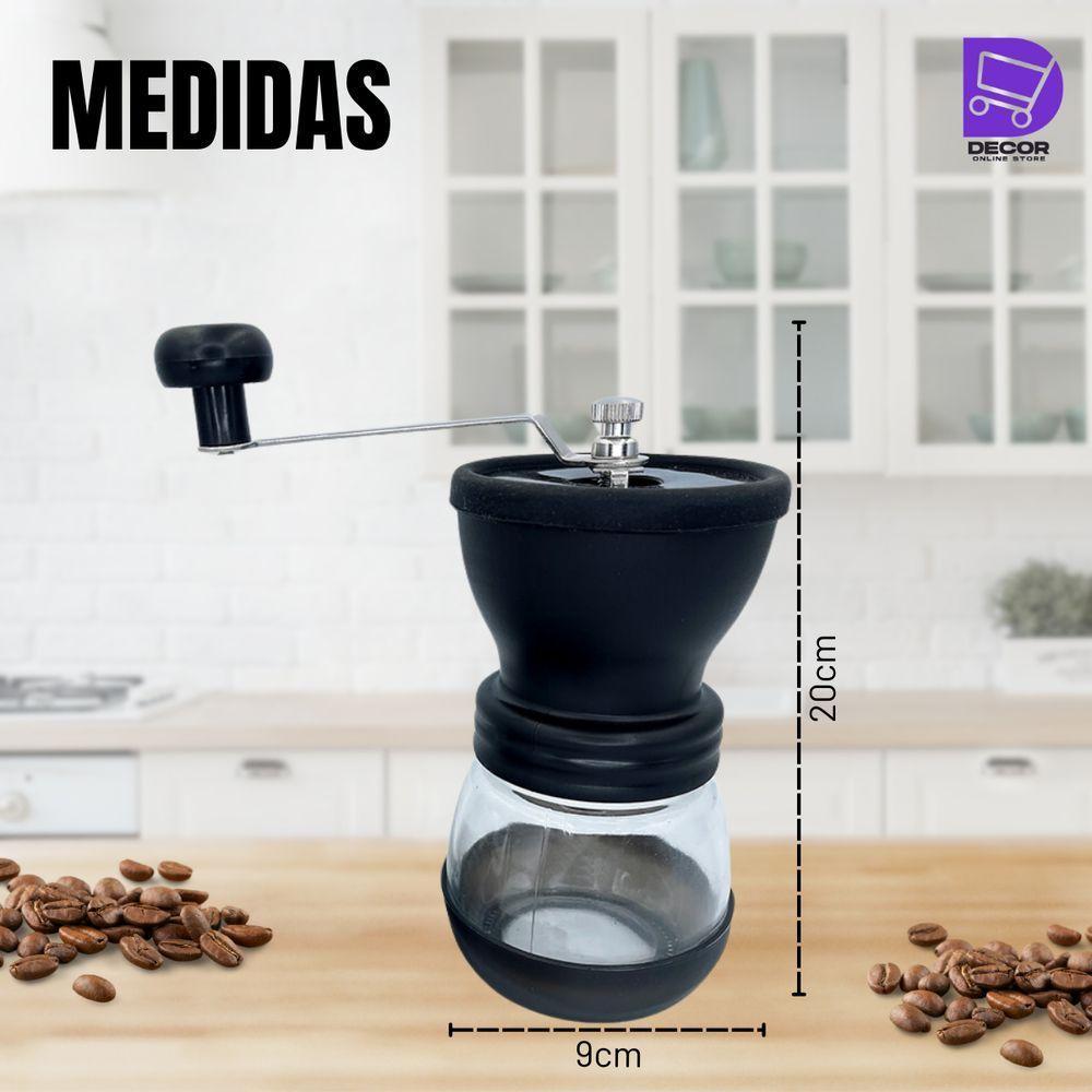 Moedor De Café Manual Em Vidro E Plástico Com Lâminas De Cerâmica Durável E Moderno, Cor Marrom - 6