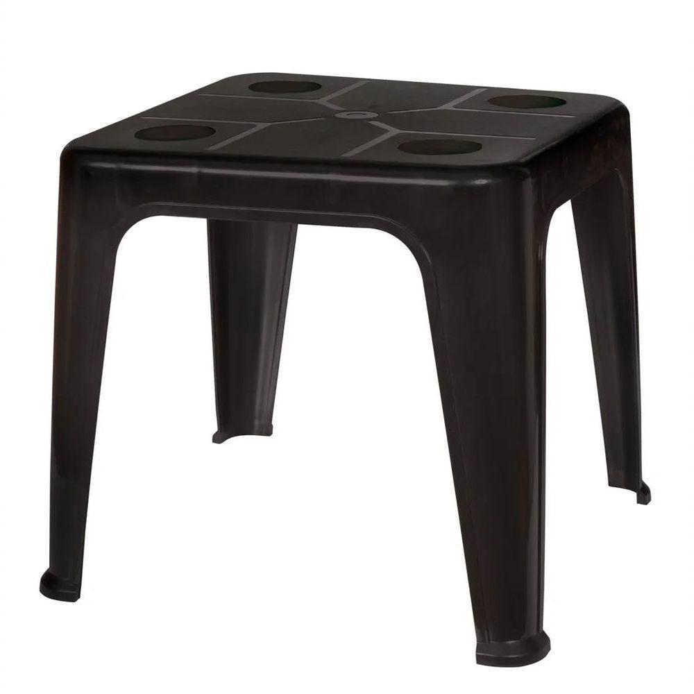 Mesa Plastica De Apoio Com Porta Copos Preta - Mor - 1