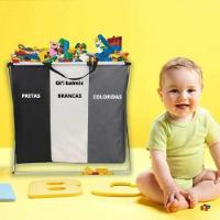 Cesto De Roupas Multiuso Com 3 Compartimentos - 3