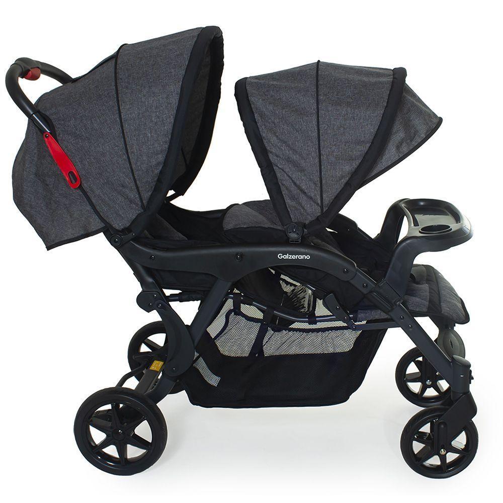 Carrinho de Bebê para Gêmeos Galzerano Duplo Doppio II Grafite - 9