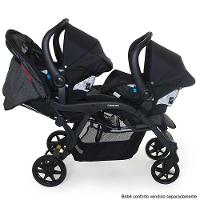 Carrinho de Bebê para Gêmeos Galzerano Duplo Doppio II Grafite - 10